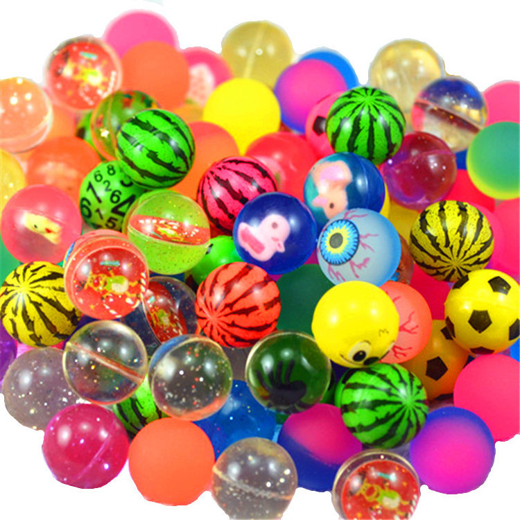 Wholesale Promotional Rubber Bath Toys Vending Machine Play 27 mm 32mm 35mm 45mm 49mm Capsule Toys Bouncing Balls