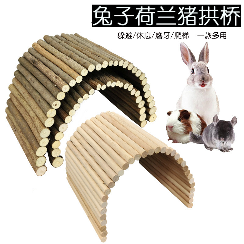 Hamster playground In stock hamster apple wood ladder hamster toy set natural wood chewing toy