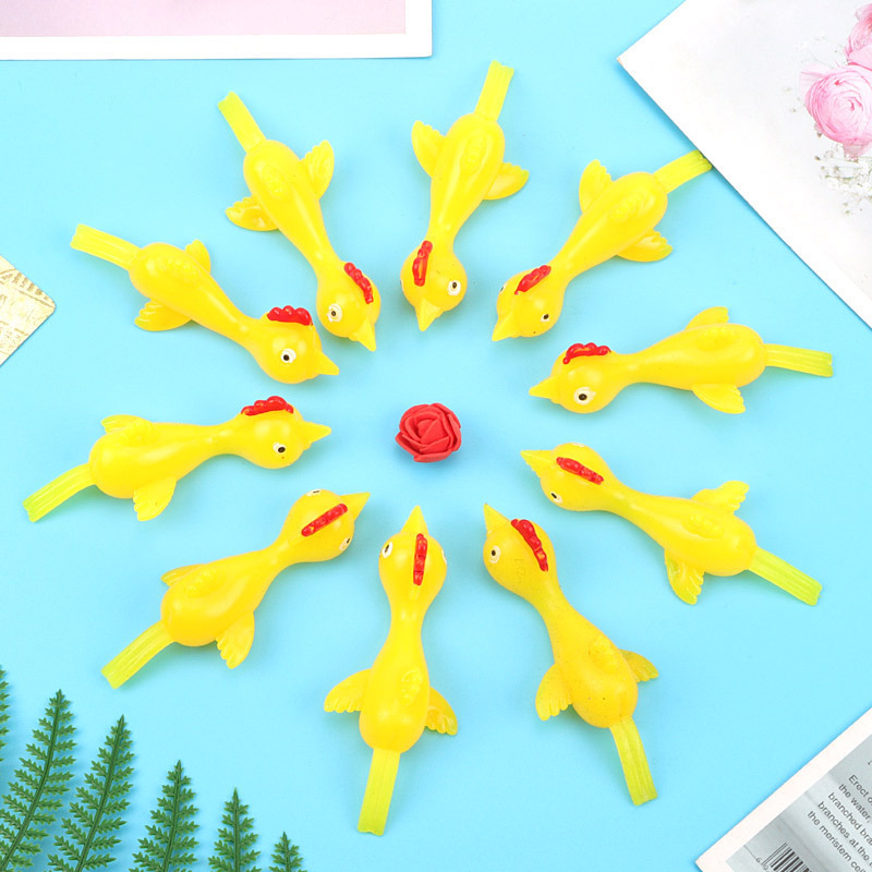 Pressure Relief Sticky Wall April Fools Turkey Catapult Finger Stretchy Rubber Chicken Kids Novelty Party Toy Children Gift