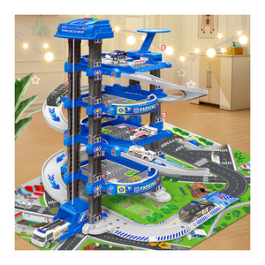 Track Toys Diecast Vehicles Police Theme Park Elevator 4 Storey Toys Electric Parking Lot Toys