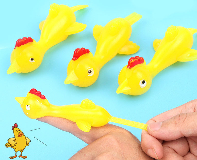 Pressure Relief Sticky Wall April Fools Turkey Catapult Finger Stretchy Rubber Chicken Kids Novelty Party Toy Children Gift