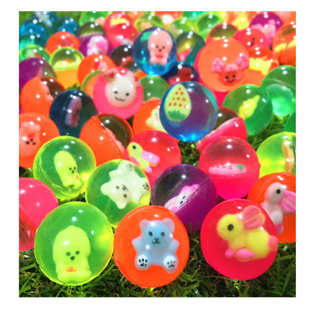 Wholesale Promotional Rubber Bath Toys Vending Machine Play 27 mm 32mm 35mm 45mm 49mm Capsule Toys Bouncing Balls