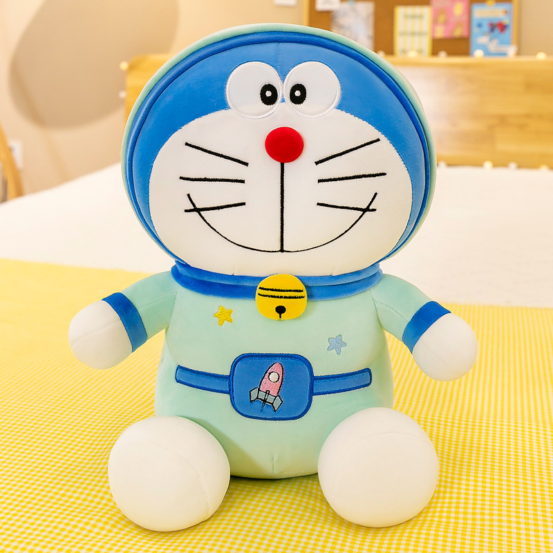 High quality doraemon dolls plush toys jingle cat doraemon dolls blue fat lazy people with sleep pillow plush toys