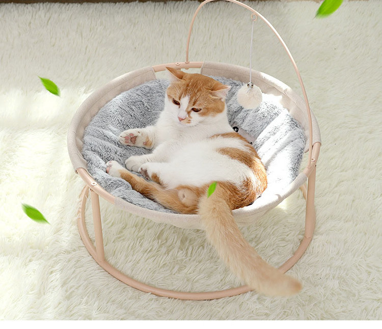 Stylish Pet Supplies Indoor Luxury Hanging Metal Swing Cat Hammock Bed