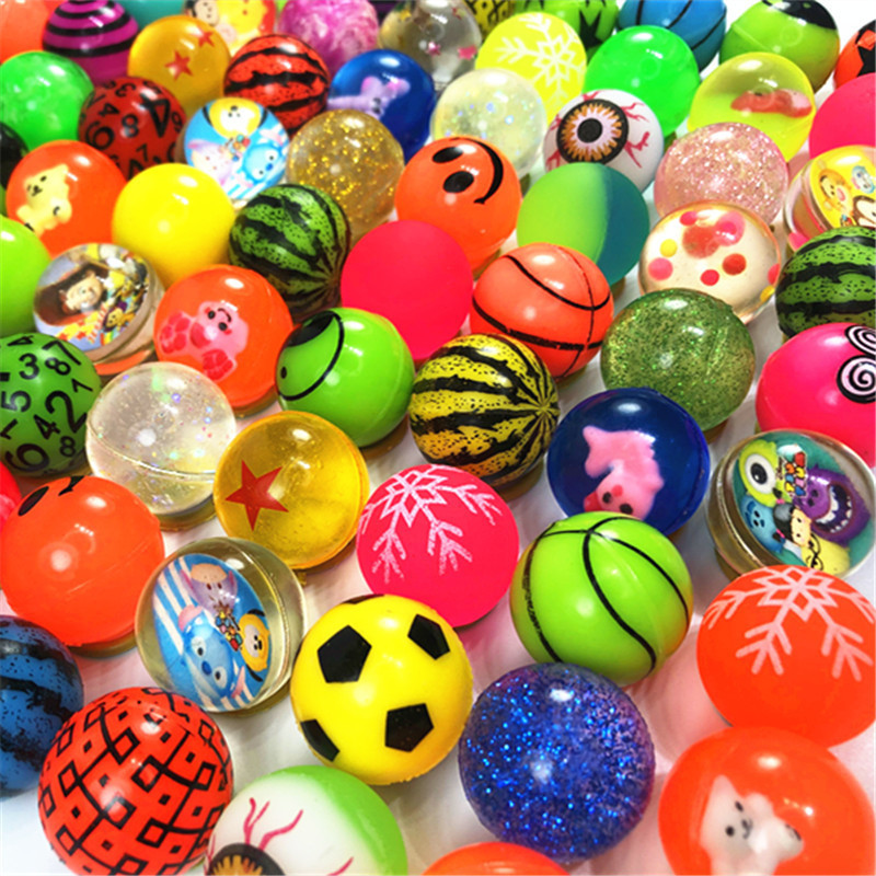 Wholesale Promotional Rubber Bath Toys Vending Machine Play 27 mm 32mm 35mm 45mm 49mm Capsule Toys Bouncing Balls