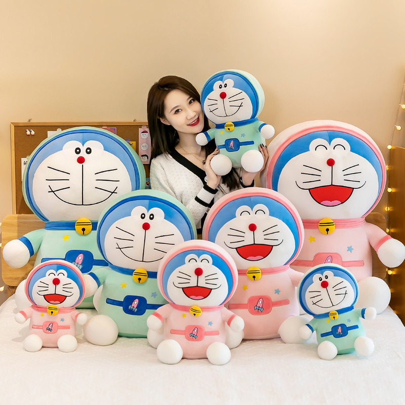 High quality doraemon dolls plush toys jingle cat doraemon dolls blue fat lazy people with sleep pillow plush toys