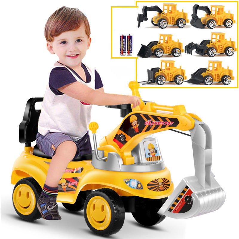 Hot Sale Fashion Children baby music and lights Ride on Excavator toy car