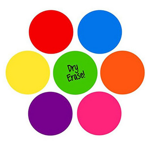 Colorful Set Dry Erase Circles White Board Marker Removable Vinyl Dot Wall Decal for Training School Teaching Progress