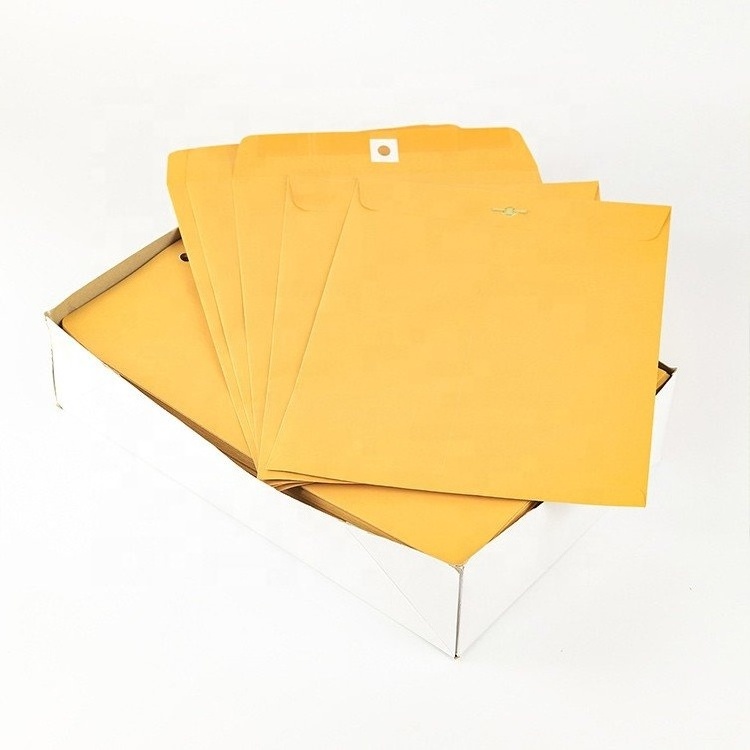 Brown Letter Size Pack of 100 Mailing Envelopes 9*12 inch Manila Kraft Envelope with Clasp Closure for Office