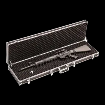 Large Double-sided Open Aluminum Carrying Gun Case for 2 Guns Storage Case With Shockproof Pre-cut Padded Foam