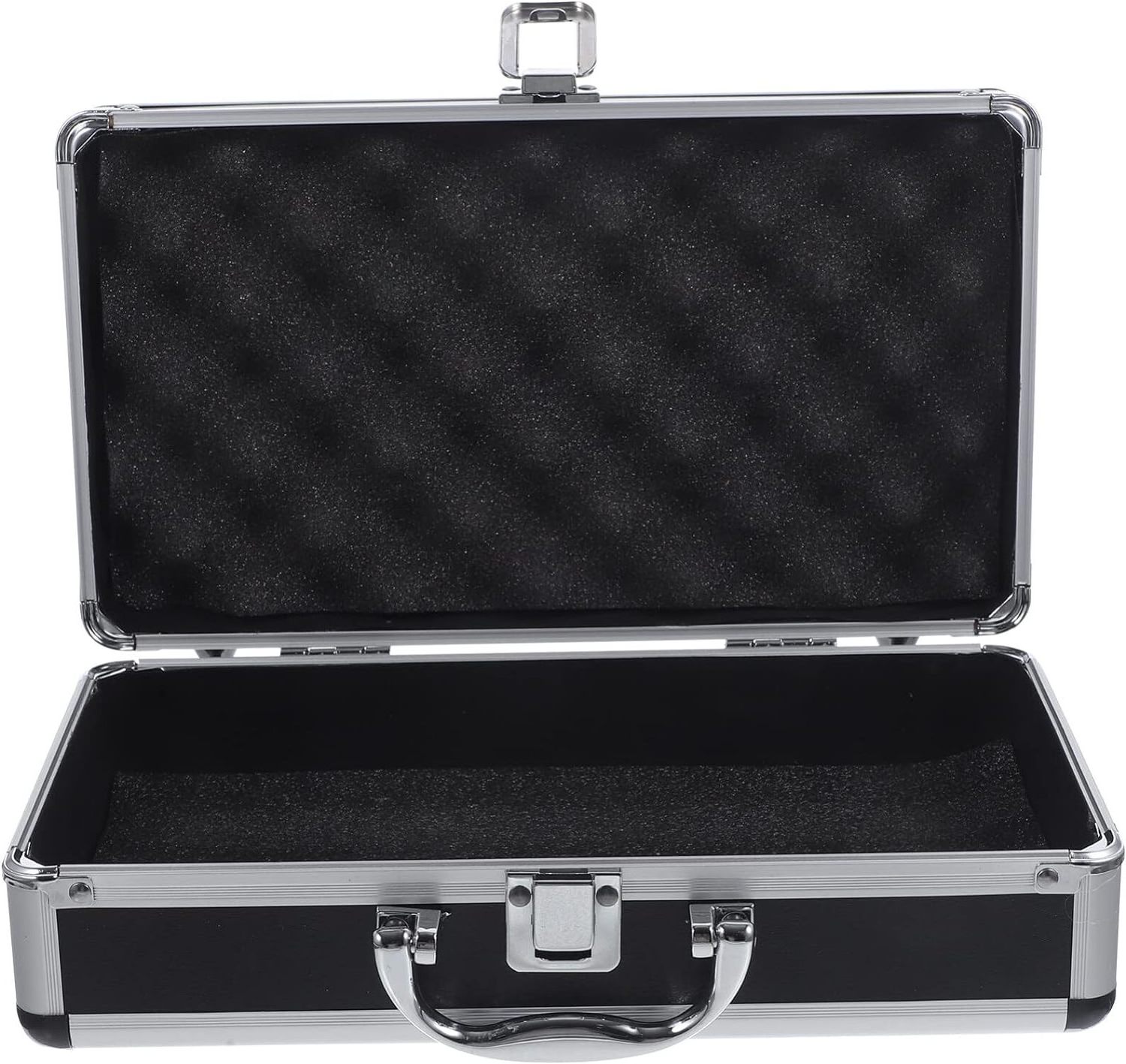 Black Briefcase Portable Tool Case Aluminum Hard Case Foam Aluminum Carrying Case