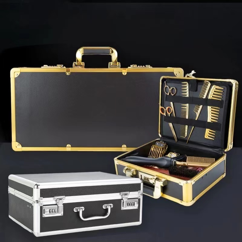 Factory OEM Stylist Suitcase Carrying Case Trimmers Scissor Tool Box Aluminum Barber Tool Case