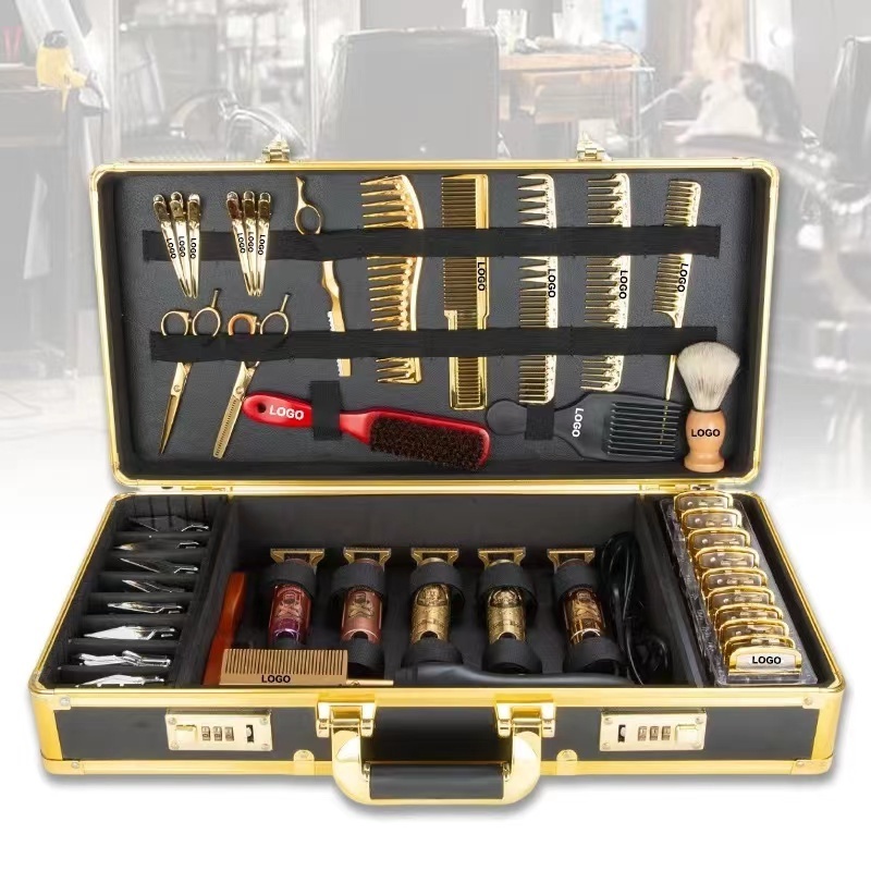 Factory OEM Stylist Suitcase Carrying Case Trimmers Scissor Tool Box Aluminum Barber Tool Case