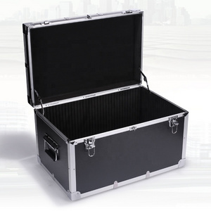 Custom Large Black Aluminum Flight Carrying Tool Case Aluminum Road Cases Transportation Tool Box Plywood Flight Case