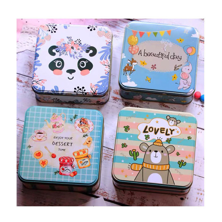 Wholesale Customized Metal Square Storage Gift Box Empty Cookie Tins