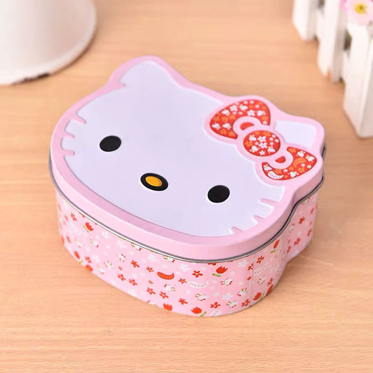 Custom Cute Irregular Pink Candy Biscuit Hello Kitty Tin Box