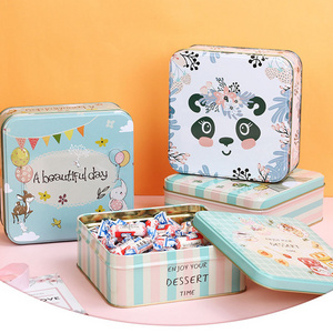 Wholesale Customized Metal Square Storage Gift Box Empty Cookie Tins