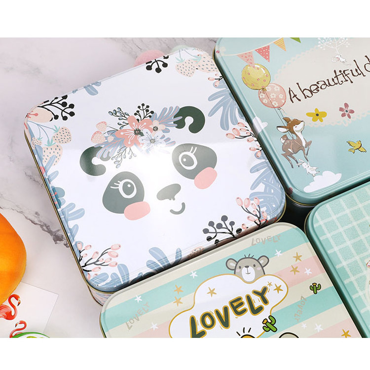 Wholesale Customized Metal Square Storage Gift Box Empty Cookie Tins