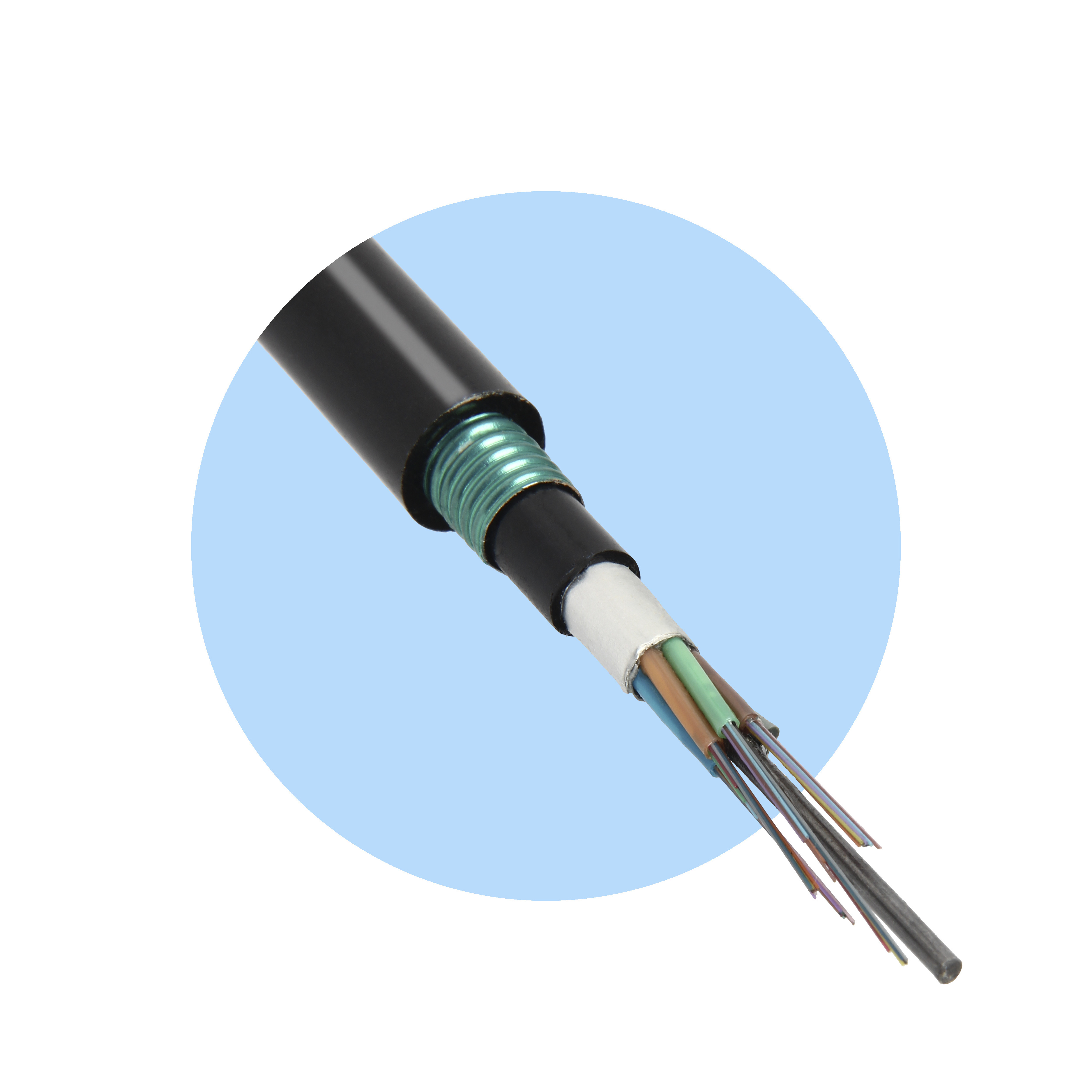 Outdoor Watertight FTTH Corning SM 24 Core Direct Buried Armoured Fiber Optic Cable With Prices