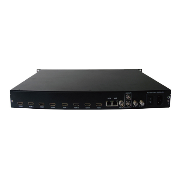 8CH HD video to DVB ATSC ISDB-T Encod Modulator 2 ISDB-T RF Output QAM Modulator