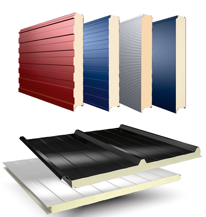 PU/PIR/rock wool/EPS Sandwich Panel Fire proof Interior / Exterior Wall Panel decorative heat insulation metal panel