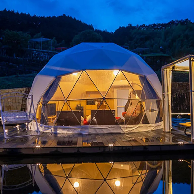 4 Season Outdoor Garden Luxury Hotel Bathroom Small Clear Pvc Igloo Geodesic House Transparent Glamping Dome Tent