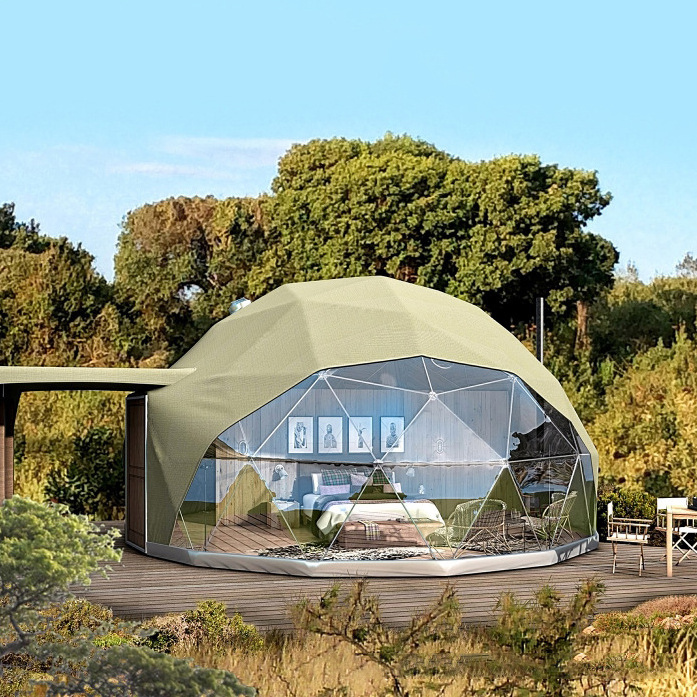 4 Season Outdoor Garden Luxury Hotel Bathroom Small Clear Pvc Igloo Geodesic House Transparent Glamping Dome Tent