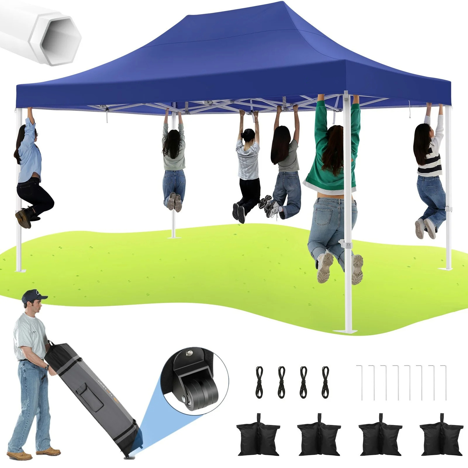 10x10 10x20 10x30 Commercial Event Trade Show Wedding Party Pop Up Heavy Duty Canopy Tent with Roller Bag