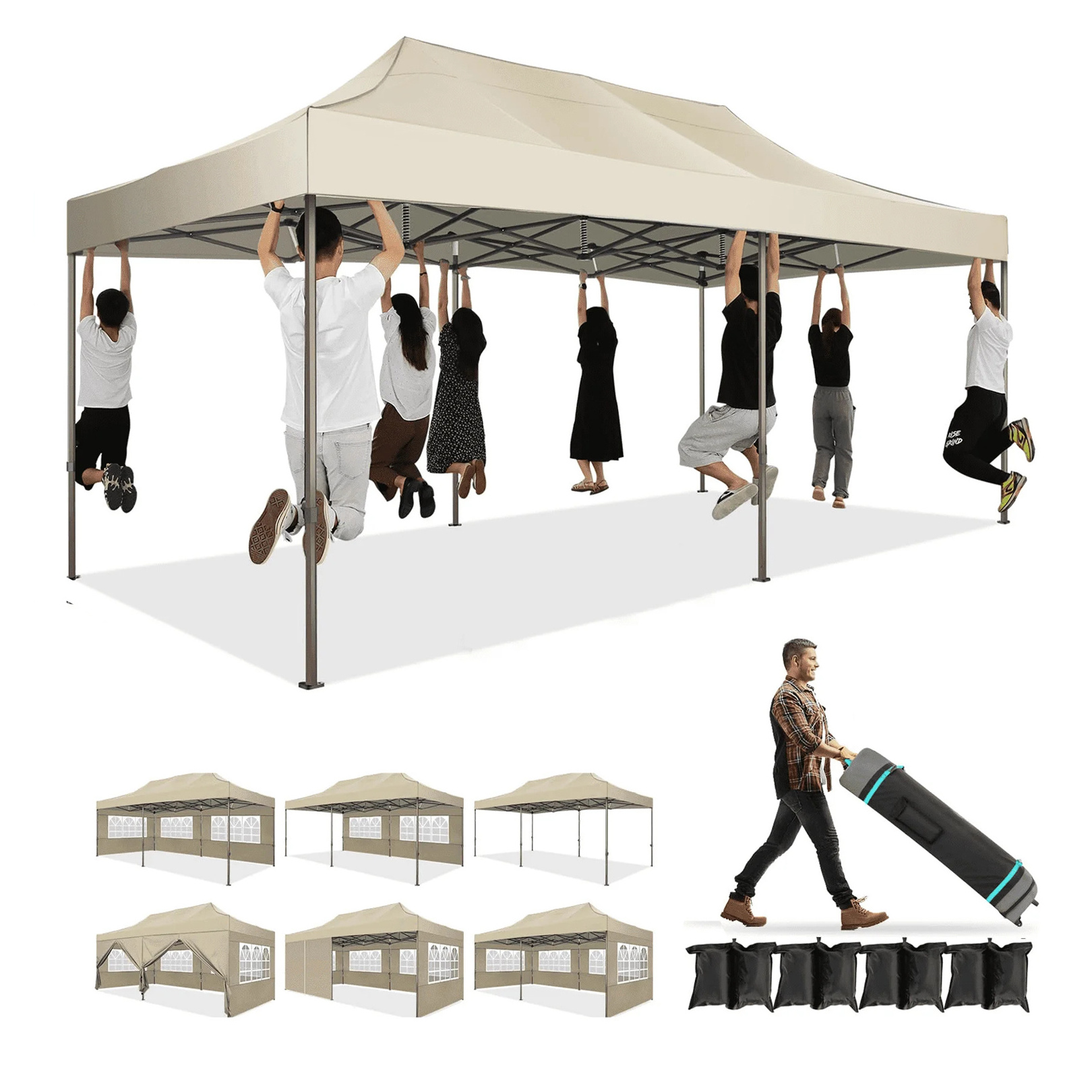 10x10 10x20 10x30 Commercial Event Trade Show Wedding Party Pop Up Heavy Duty Canopy Tent with Roller Bag