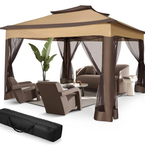 11x11 Outdoor Gazebo Garden Patio Backyard Pop Up Gazebo Canopy with Mosquito Net