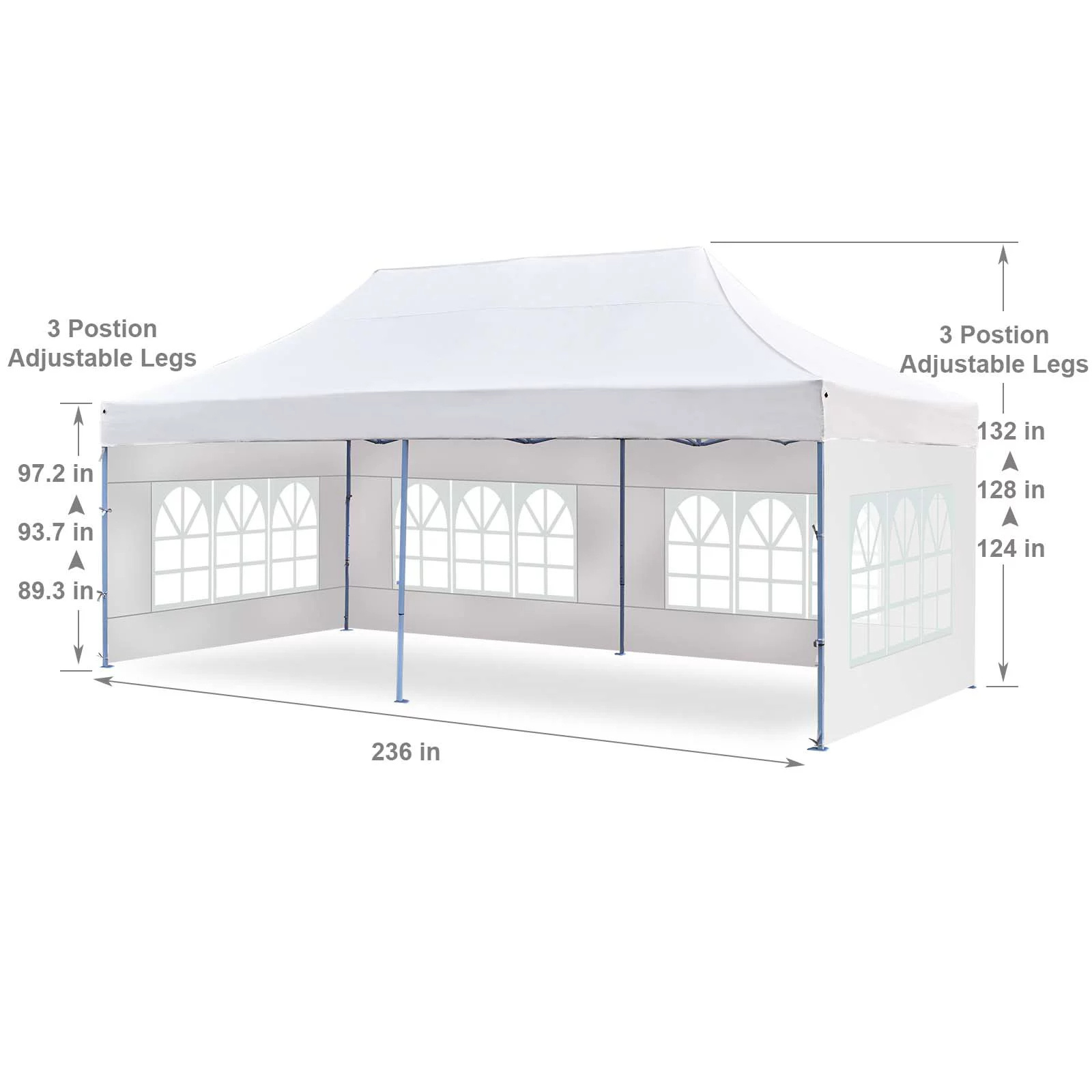 10x20 Pop Up Canopy Tent with Side Walls and Window Tent Gazebo Party Commercial Tent