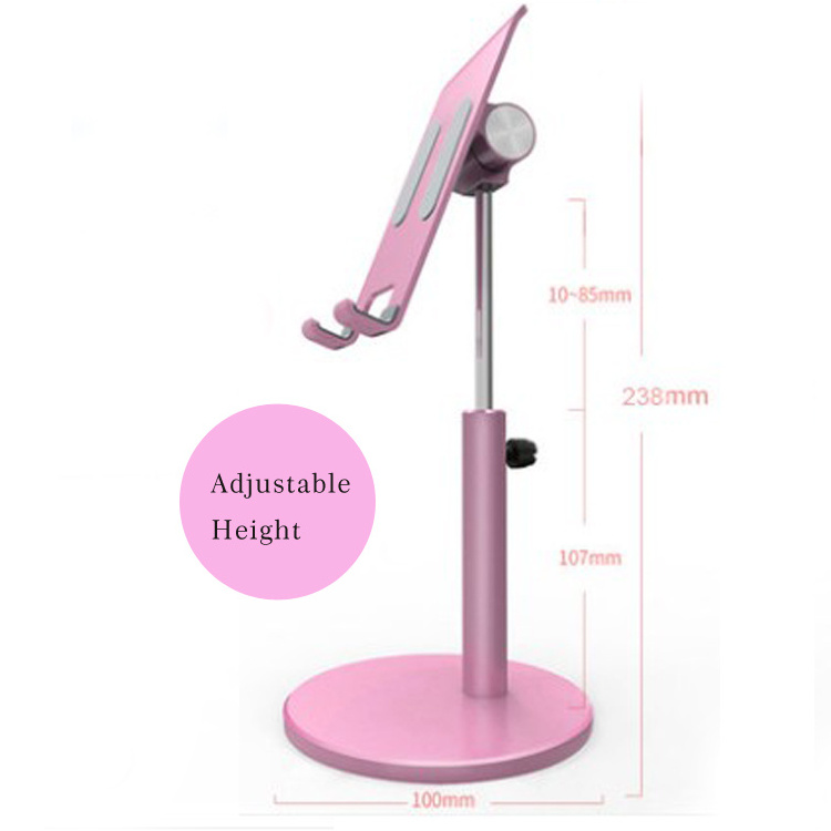 rotation aluminum pink display multi-angle cell phone stand silver cell phone desk stand holder