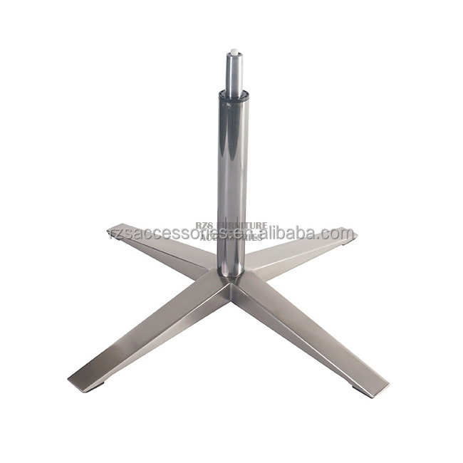 Manufacture high Quality Four- Star X shape  Chair metal Leg  with brushed color for Swivel Chair Part