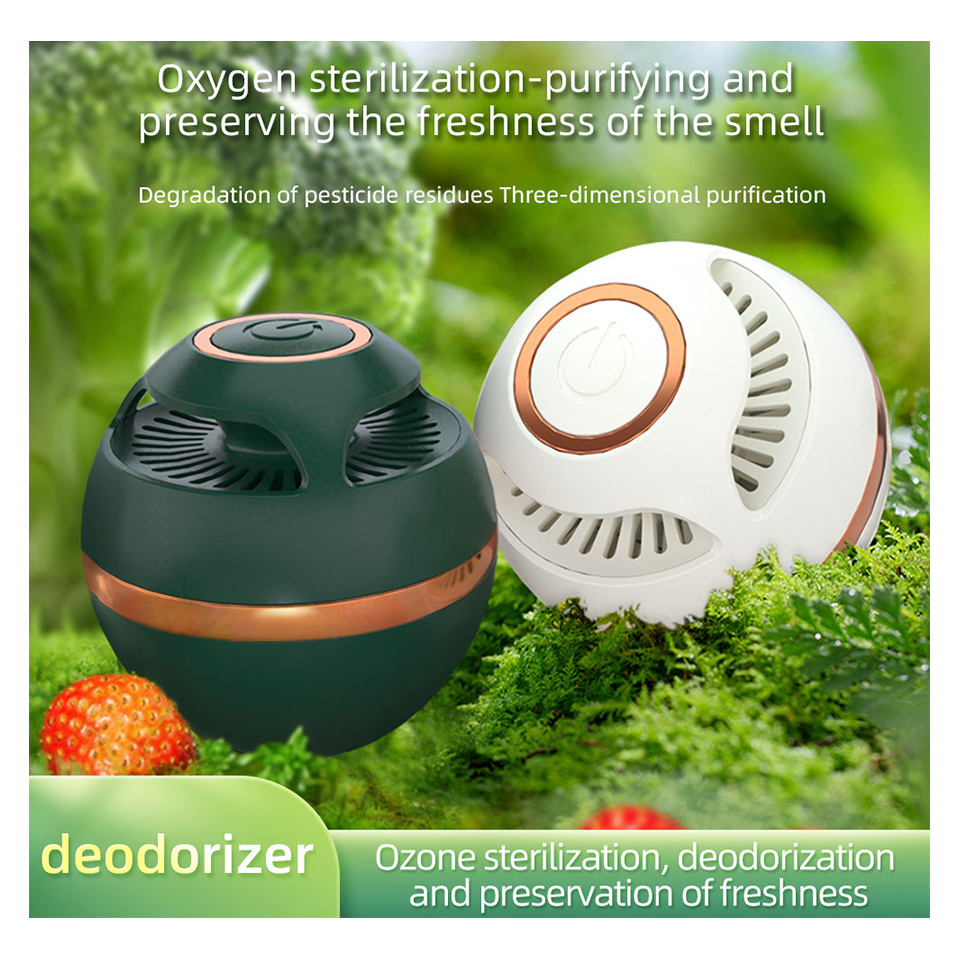 Custom Label  fridge odor household mini compact rechargeable refrigerator deodorizer  Fridge Ozonator