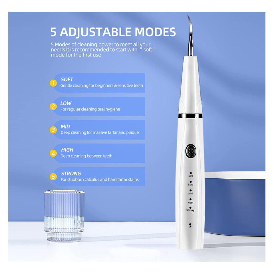 Portable Teeth whitening Teeth Cleaner Kit Home Ultrasonic Tooth Cleaner Calculus Remover