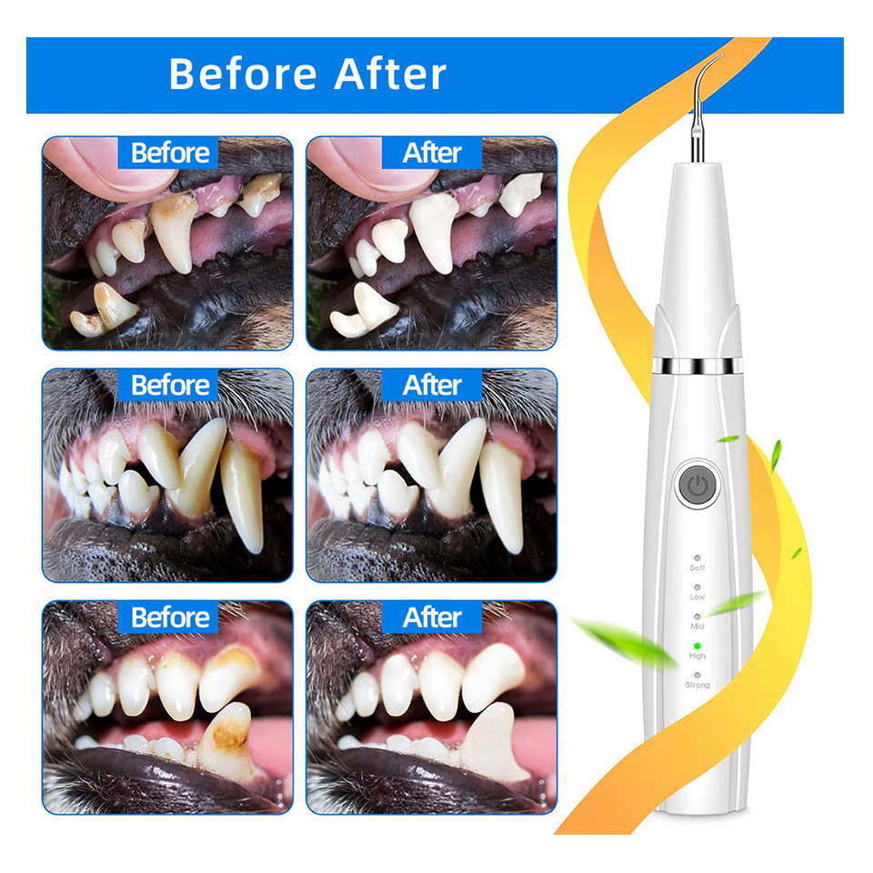 Pet Teeth Cleaning Kit with LED Light,5 Modes Dental Care Dog Teeth Cleaner,Home Whitening Teeth Cleaning Tool