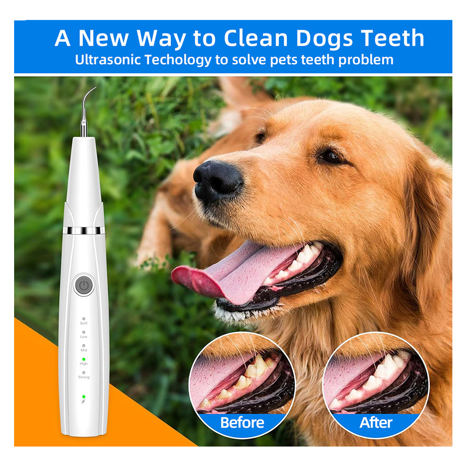 Pet Teeth Cleaning Kit with LED Light,5 Modes Dental Care Dog Teeth Cleaner,Home Whitening Teeth Cleaning Tool