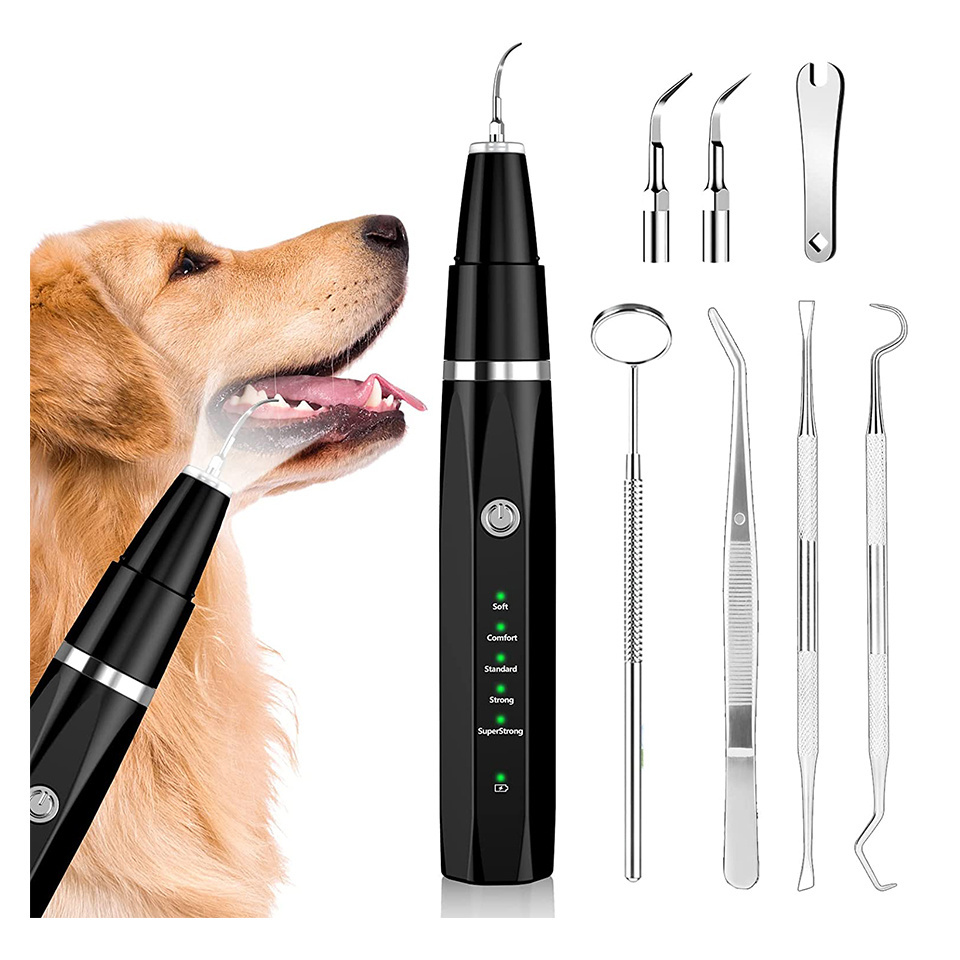 Dog plaque remover for teeth, pet ultrasonic tooth cleaning toothbrush, tooth cleaning kit - dog and cat tooth stain remover