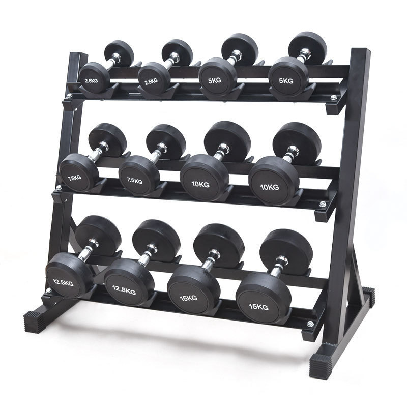 Gym Equipment Fitness&Bodybuilding Fitness Accessories Round Head Dumbbells Rack Set