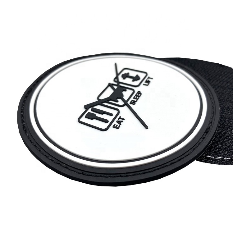 New Design Custom Hook on Soft Silicone Labels Patches with High Quality Machine Printed Silicone Logo