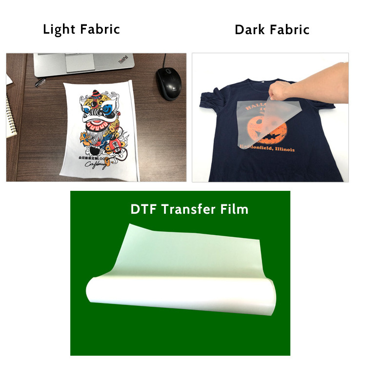 Customized Reusable Glossy Surface Single Print Printable T-Shirt Heat Transfer Non-Slip Dtf Pet Film For All Dtf Printer