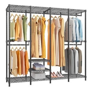 Heavy Duty Multi-Functional Freestanding Wire Garment Closet Wardrobe Rack