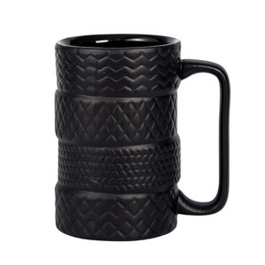 Creative Customization Design High Quality Single Layer Black Original Color Car Tyre Shaped Ceramic Cup Coffee Tea Mug