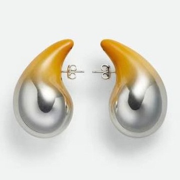 Gold Plated Stainless Steel ombre Teardrop Water Drop Earring Jewelry Chunky Hoop Earring Dangle