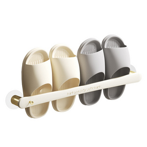 Plastic punching free bathroom slipper rack, toilet wall mounted slipper storage tool, bathroom shoe drying shelf