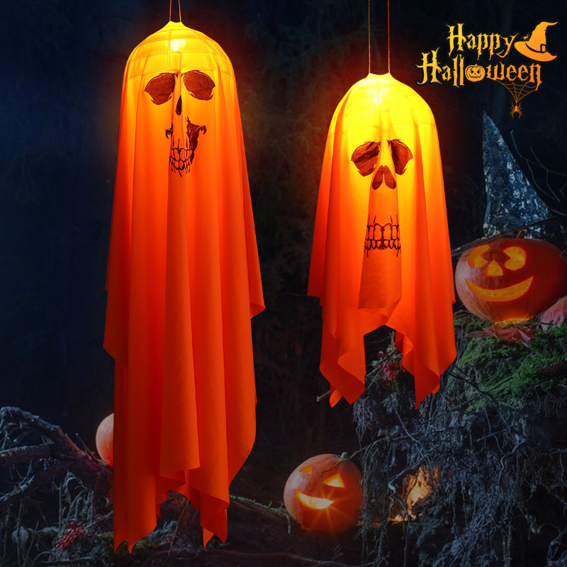 Halloween Decorations Accessories LED Lights Outdoor Scene Layout Props Scary Ghost Chandelier LED String