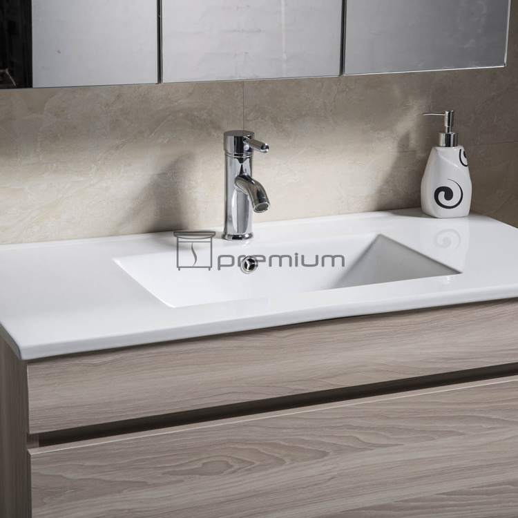 Euro Style Wholesale Modern Design Wall Mounted Wooden Cabinet Ceramic Basin Bathroom Vanities Furniture