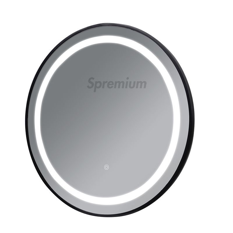 Smart Bathroom Vanity Mirror Battery-Powered LED Makeup Mirror with Metal Frame and Light Wall Mirror for Bathroom Use