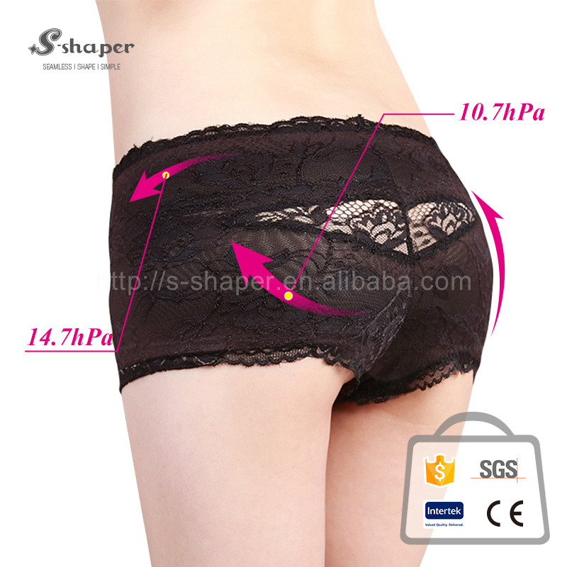 S-SHAPER Womens Munafie High Waist Slimming Lace Panty Pelvis Correction Shorts