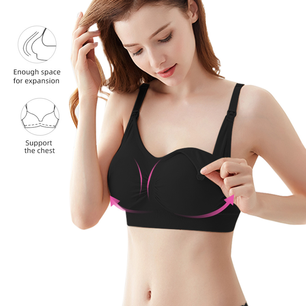 S-SHAPER High Quality Comfortable Nursing Bra Daily Pregnant Breastfeeding Bra Wireless Seamless Breast Pump Underwear For Women